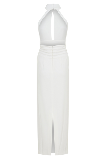 Elan Stretch Crepe Maxi Dress - White