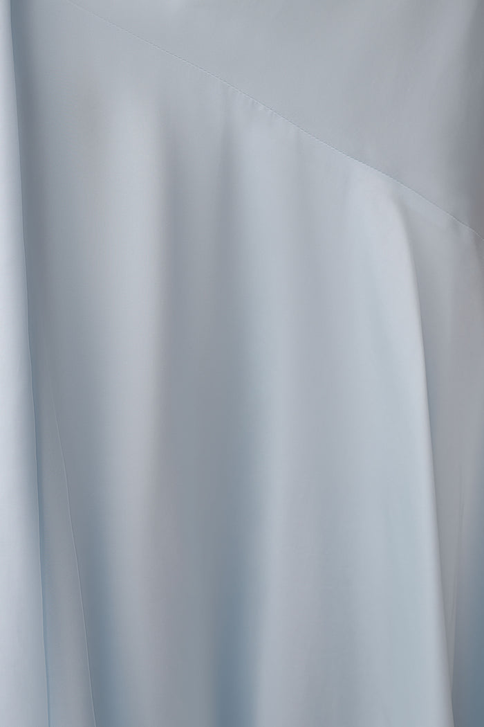 Evelina Halter Asymmetric Hem Midi Dress - Ice Blue
