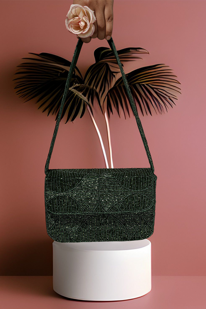 Evergreen Luxe Beaded Purse