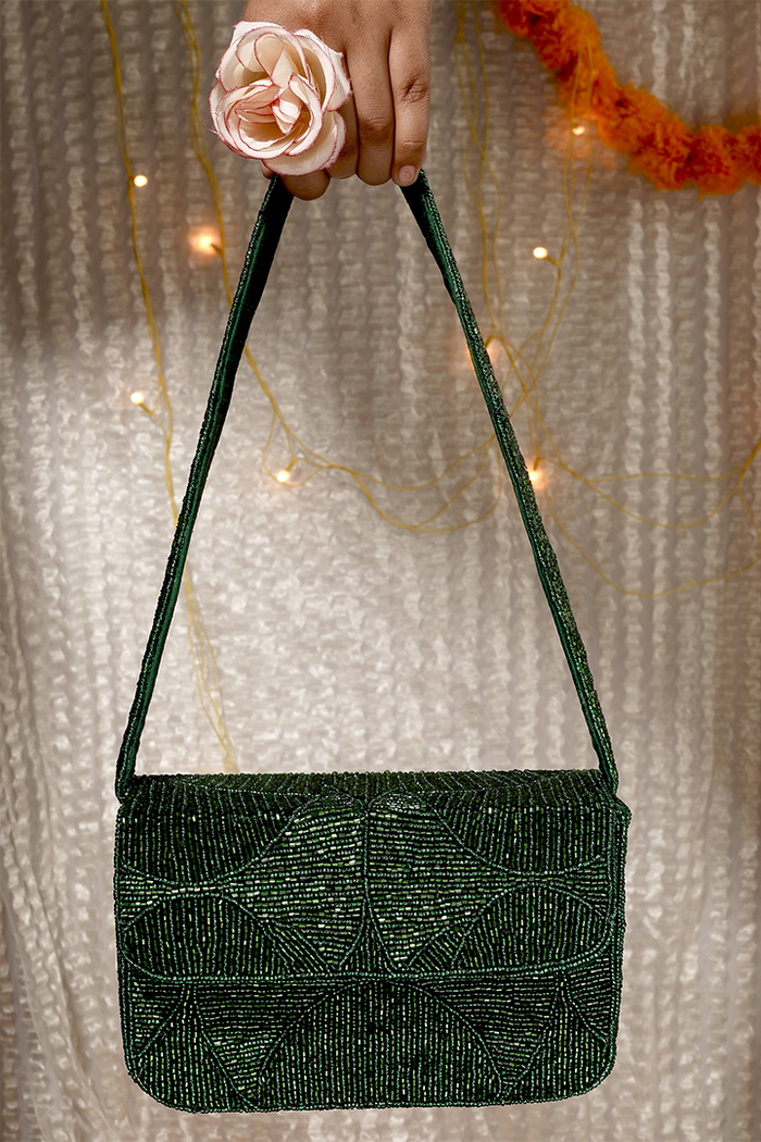 Evergreen Luxe Beaded Purse