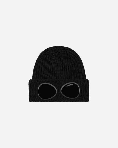 C.P. Company Extrafine Merino Wool Goggle Beanie BLACK Hats Beanies RFCMAC742A-005509A 999