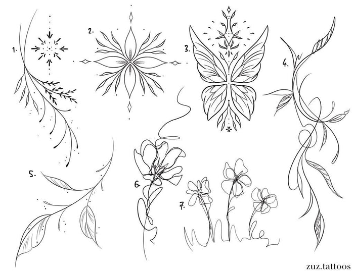 Fine Line and Illustrative inspired designs by Zuzanna