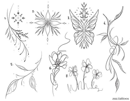 Fine Line and Illustrative inspired designs by Zuzanna
