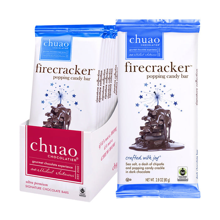 Firecracker Chuao Dark Chocolate Bars - 12ct