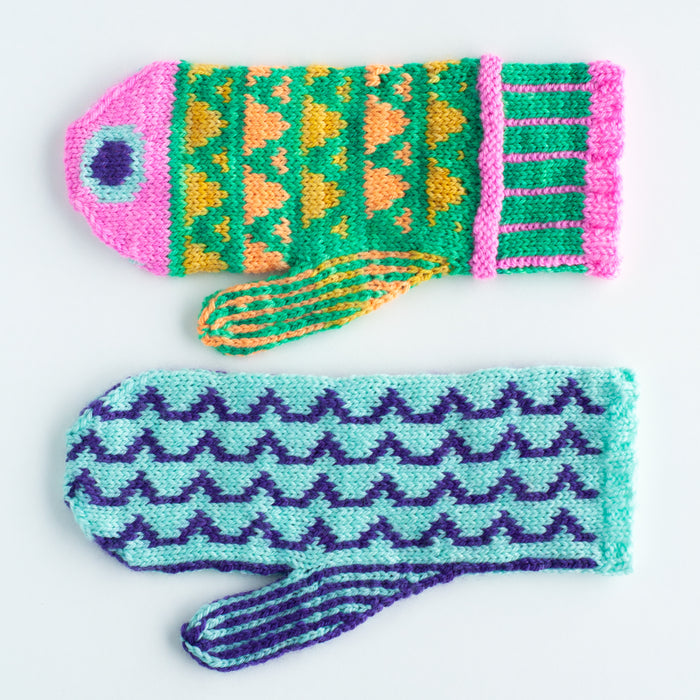 Fishkins Mittens by Tellybean Knits, Stephanie Lotven - KIT