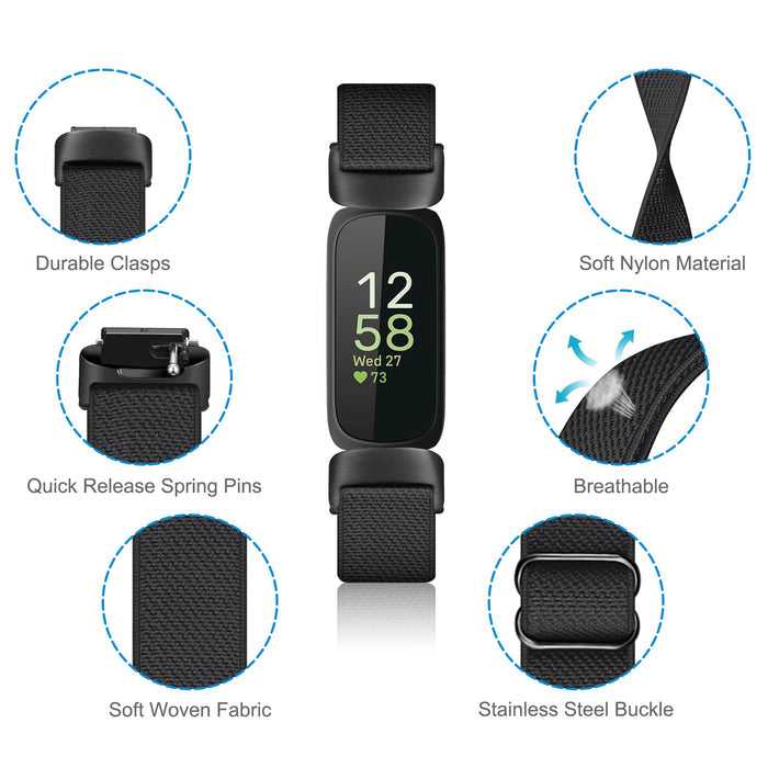Fitbit Inspire 3 Elastic Nylon Loop Band, Breathable Replacement Strap | Fintie