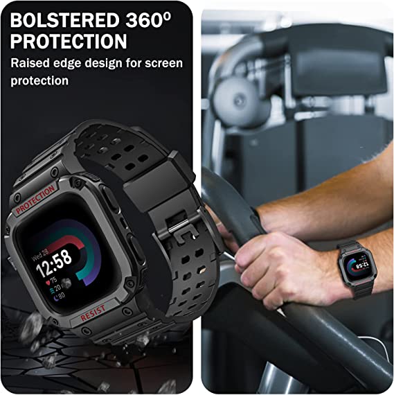 Fitbit Versa 4/3/2/1, Fitbit Sense 2/1 Sports Band with Bumper Cover | Fintie