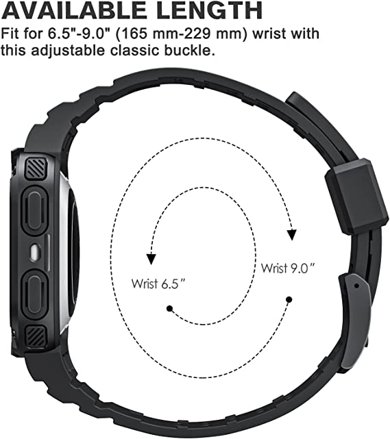 Fitbit Versa 4/3/2/1, Fitbit Sense 2/1 Sports Band with Bumper Cover | Fintie