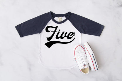 Five Baseball Raglan