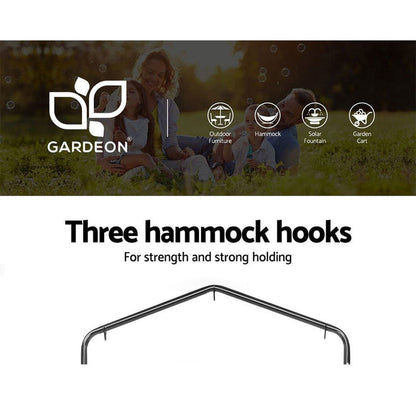 Gardeon Outdoor Hammock Chair with Stand Tassel Hanging Rope Hammocks Grey -Home Living Store - -