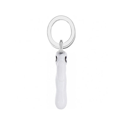 Brighton charm with white enamel drop and silver-plated ring on a white background