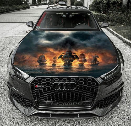 Ghost Pirate Ships Skull Custom Wrap Vinyl Graphic Decal Sticker Wrap Car or Truck