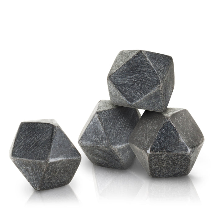 Glacier Rocks Basalt Hexagon Stone Set of 4 (Online Only)