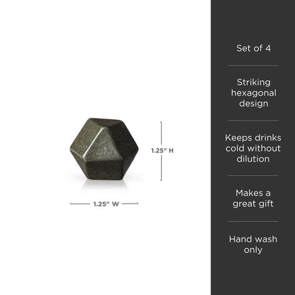 Glacier Rocks Basalt Hexagon Stone Set of 4 (Online Only)