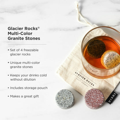 Glacier Rocks Granite Multi-Color Disks Set of 4 (Online Only)