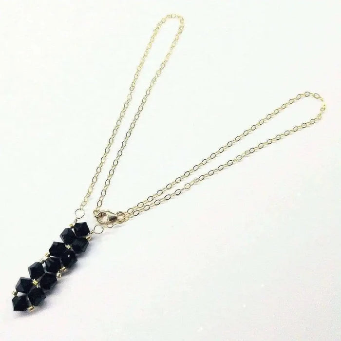AMD1104 Gold Vertical Beaded Crystal Bar Necklace AlexaJewelryNecklace$ 64.00Alexa Martha Designs