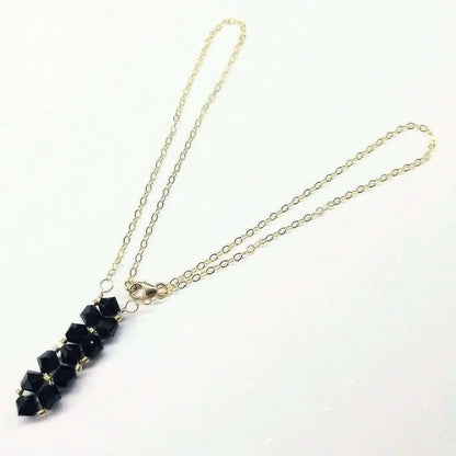 AMD1104 Gold Vertical Beaded Crystal Bar Necklace AlexaJewelryNecklace$ 64.00Alexa Martha Designs