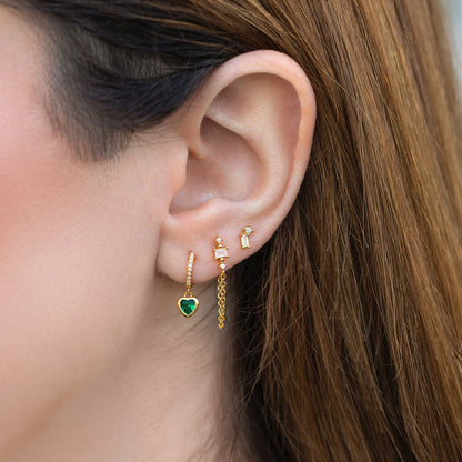 Green Goddess Dangle Hoops