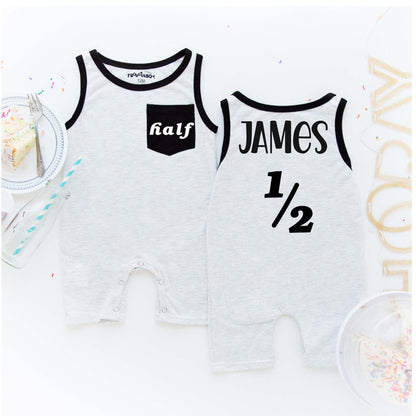 Half Birthday Shorts Romper