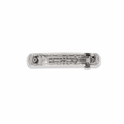 Brighton hair barrette shown from the back with silver-plated finish and hinged clasp mechanism on a white background