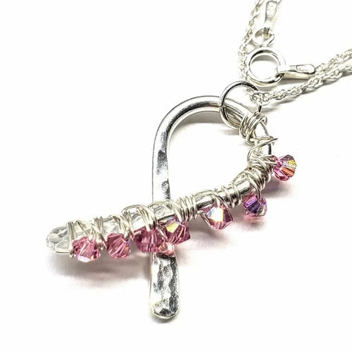 AMD1129Breast Cancer Awareness Necklace Pink Swarovski SterlingJewelryNecklace$ 90.00Alexa Martha Designs