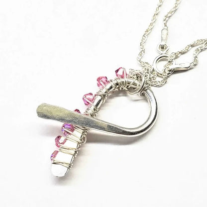 AMD1129Breast Cancer Awareness Necklace Pink Swarovski SterlingJewelryNecklace$ 90.00Alexa Martha Designs