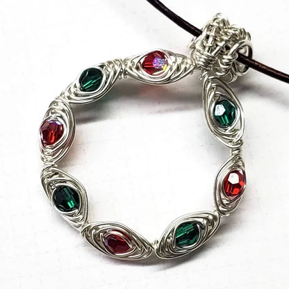AMD1155Christmas Holiday Wreath Necklace Wire Wrapped CrystalsJewelryNecklaces$ 69.00Alexa Martha Designs