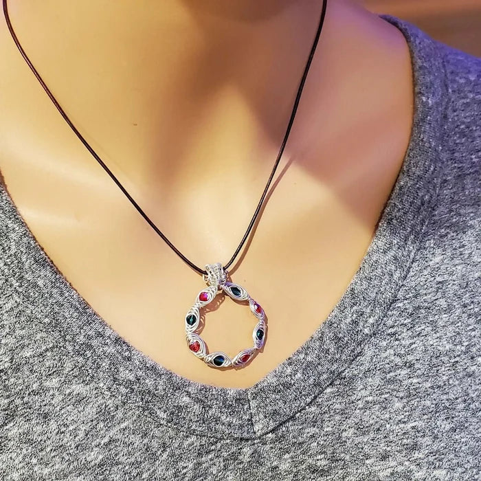 AMD1155Christmas Holiday Wreath Necklace Wire Wrapped CrystalsJewelryNecklaces$ 69.00Alexa Martha Designs
