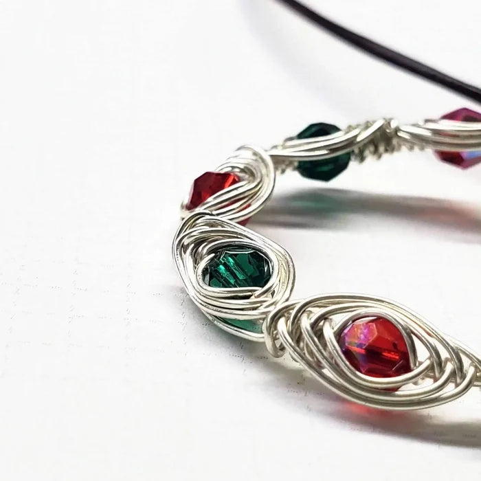 AMD1155Christmas Holiday Wreath Necklace Wire Wrapped CrystalsJewelryNecklaces$ 69.00Alexa Martha Designs