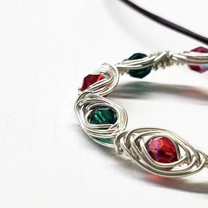 AMD1155Christmas Holiday Wreath Necklace Wire Wrapped CrystalsJewelryNecklaces$ 69.00Alexa Martha Designs
