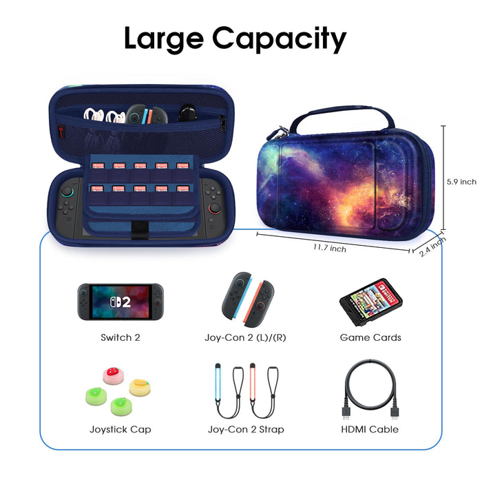 HardShell Carrying Case for Nintendo Switch 2 (2025), Game Console Portable Travel Bag | Fintie
