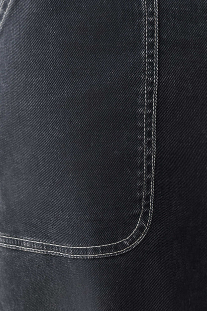 Hellen Cuff Denim Pants - Dark Grey