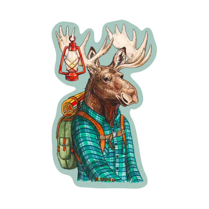 HIKING BUDDY MOOSE by Rachel Kozlowski- Stick On NOSO Patch