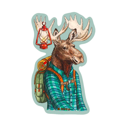 HIKING BUDDY MOOSE by Rachel Kozlowski- Stick On NOSO Patch