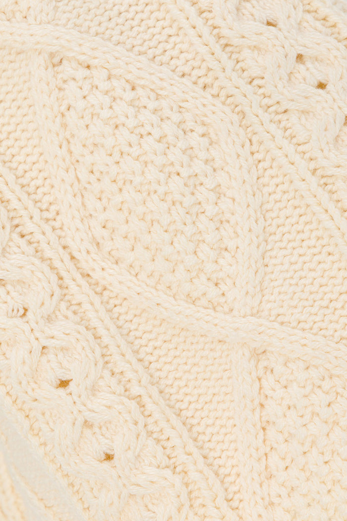 Cream Cable Knit High Waist Holli Shorts