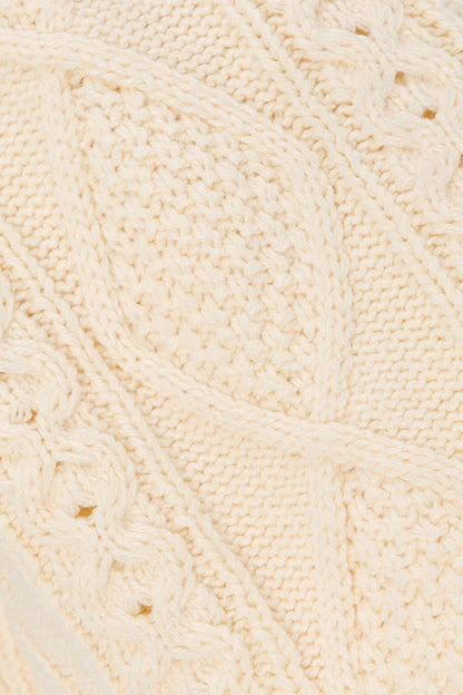 Cream Cable Knit High Waist Holli Shorts