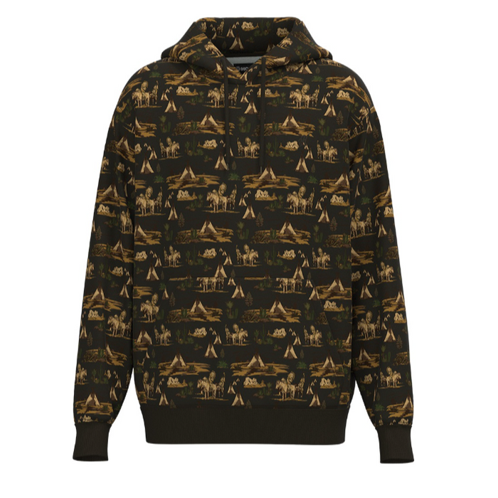 Hooey Men's Legendary Comanche Pattern Hoodie in Brown