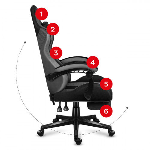HUZARO FORCE 4.7 GREY MESH GAMING CHAIR