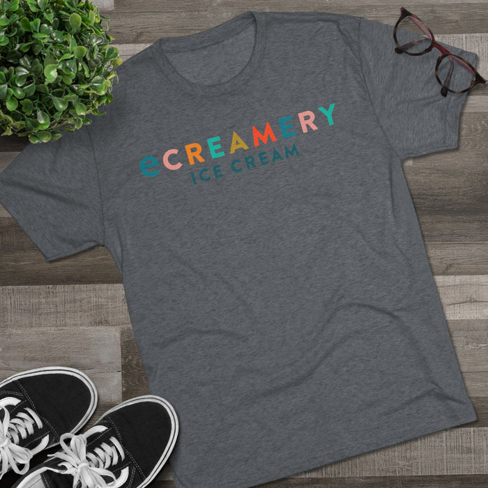Ice Creamery Logo T-Shirt — Colorful Retro Scoop Crew Tee