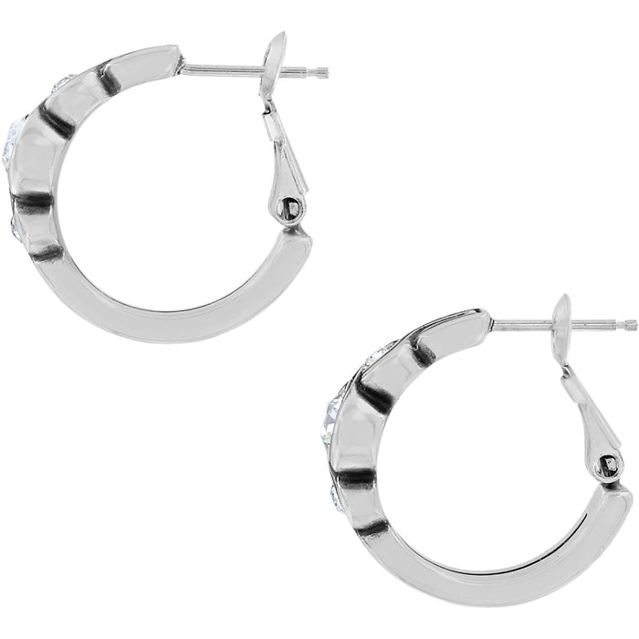 Brighton hoop earrings with silver-plated finish and small crystal accents, shown as a pair on a white background