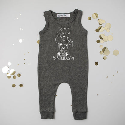 "It's My Beary First Birthday" Slim Fit First Birthday Romper