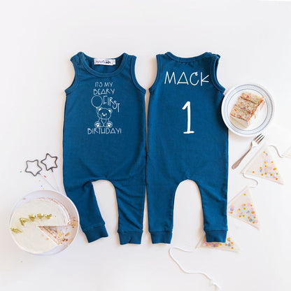 "It's My Beary First Birthday" Slim Fit First Birthday Romper