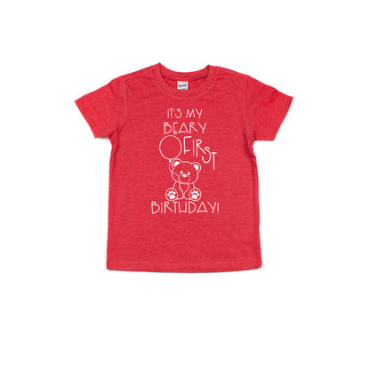 "It's My Beary First Birthday" Teddy Bear Themed Personalized Birthday T-shirt/Bodysuit