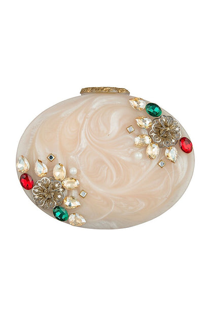 Ivory Agate Resin Clutch
