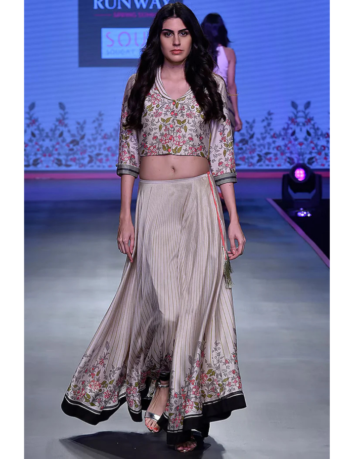 Ivory Bias Cut Lehenga Set Singapore