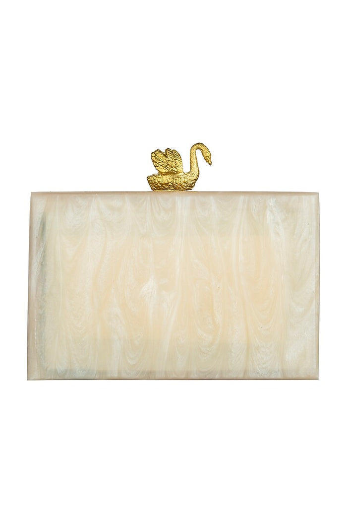 Ivory Swan Resin Clutch