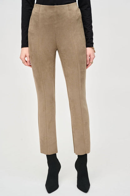 Joseph Ribkoff 243178 Java Beige Suede Flared Trousers - Dotique