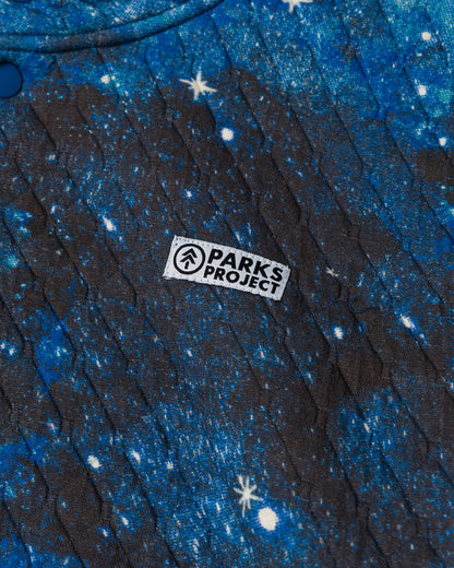 Shop Joshua Tree Dark Sky Quilted Pullover Inspired by the Dark Sky | blue