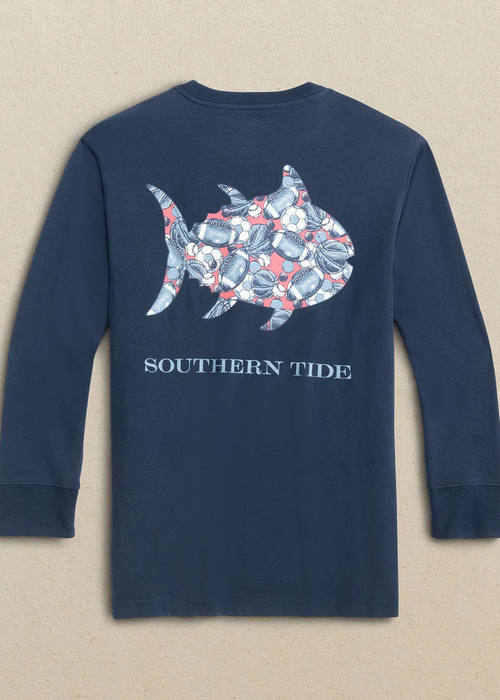 Kids Having a Ball Long Sleeve T-Shirt - Dress Blue Southern tide youth boys