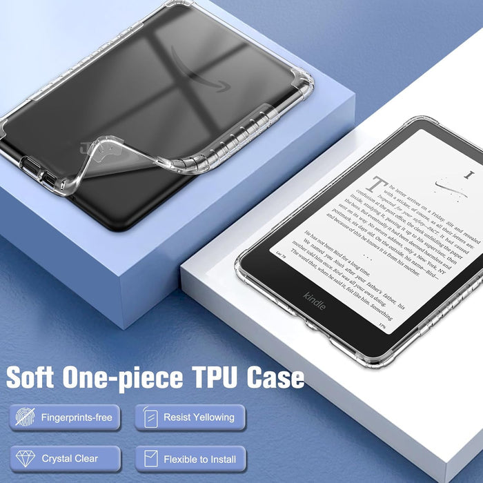 Kindle Colorsoft / Kindle Paperwhite 7" 2024 Clear Back Cover [Soft TPU] | Fintie